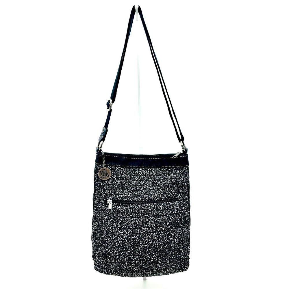 The Sak Originals Torrey Hand Crocheted Black and Dark Brown Crossbody NWOT
